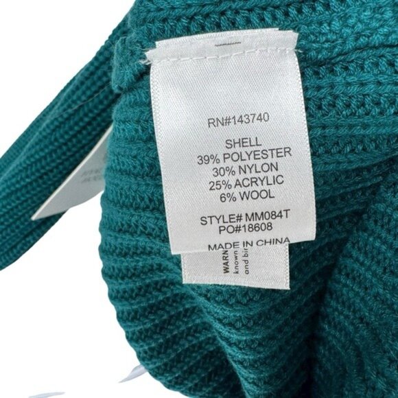 Tuckernuck NEW Hyacinth House Teal Ruffle Casey Collared V-Neck Sweater Size M - Picture 8 of 8